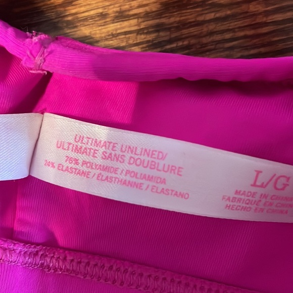 Victoria Secret PINK Ultimate Unlined sports bra cage straps front back pink L - Picture 6 of 8